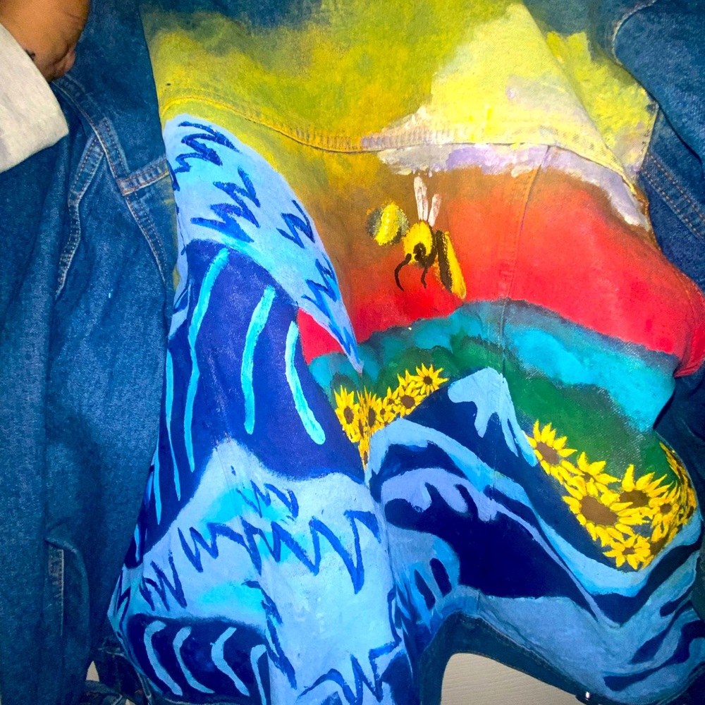 1/1 custom painted vintage jacket (oversized)
